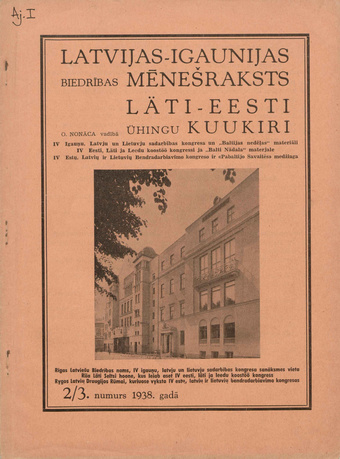 Läti-Eesti Ühingu kuukiri = Latvijas-Igaunijas Biedribas meneðraksts ; 2/3 1938-06