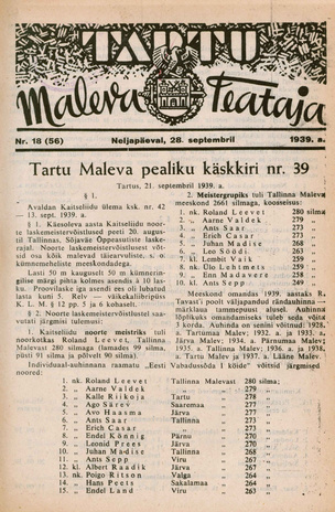 Tartu Maleva Teataja ; 18 (56) 1939-09-28