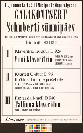 Galakontsert : Schuberti sünnipäev 