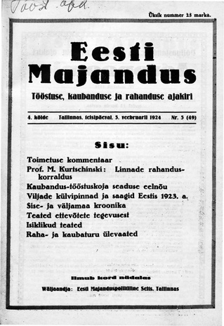Eesti Majandus ; 5 1924-02-05