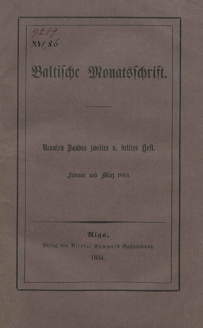 Baltische Monatsschrift ; 2-3 1864-02/03