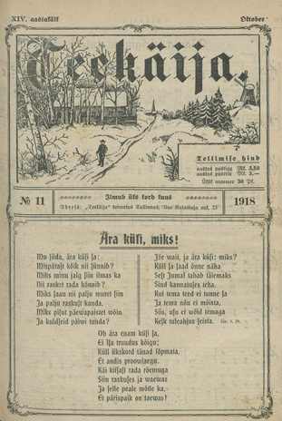 Teekäija : Eesti Baptisti Koguduse Ühenduse häälekandja ; 11 1918-10