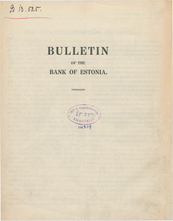 Bulletin of the Bank of Estonia 