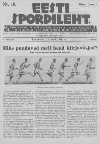 Eesti Spordileht ; 18 1929-05-11
