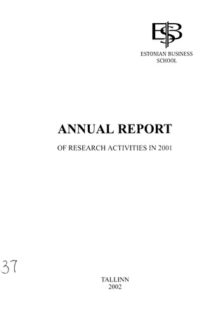 Annual report of research activities in 2001