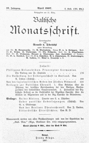 Baltische Monatsschrift ; 4 1897-04