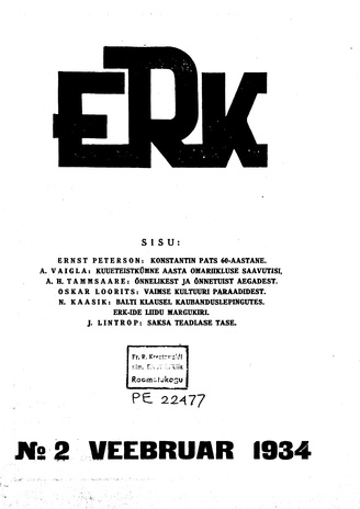 ERK ; 2 1934-02