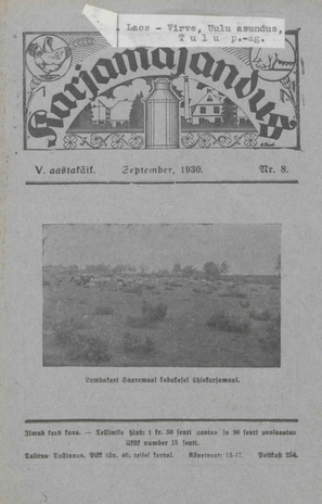 Karjamajandus ; 8 1930-09