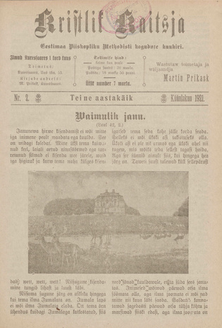 Kristlik Kaitsja : Eesti metodistide häälekandja ; 2 1921-02