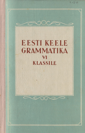 Eesti keele grammatika VI klassile