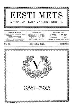 Eesti Mets ; 12 1925