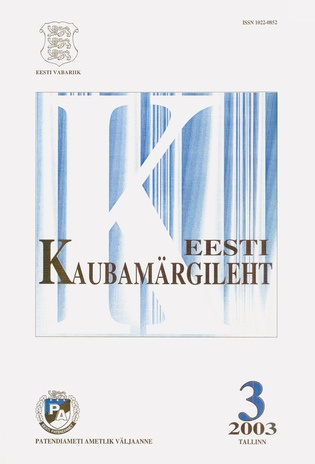 Eesti Kaubamärgileht ; 3 2003-03