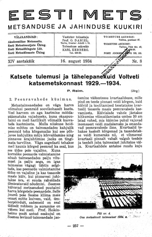 Eesti Mets ; 8 1934