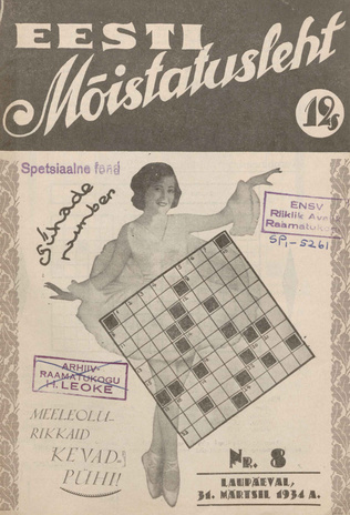 Eesti Mõistatusleht ; 8 1934-03-31