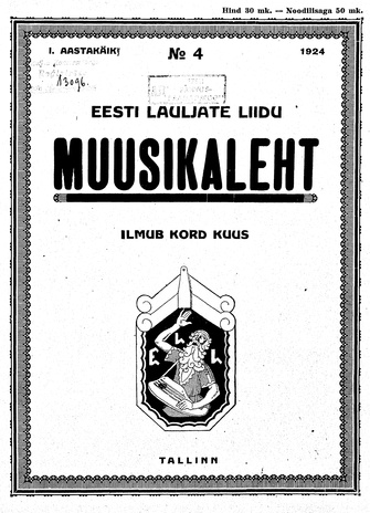 Muusikaleht ; 4 1924