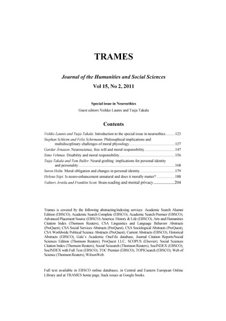 Trames ; 2 Vol 15 (65/60) 2011