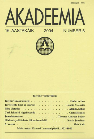 Akadeemia ; 6 (183) 2004-06