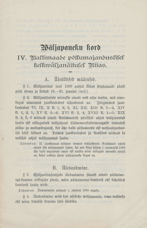 Wäljapaneku kord IV Baltimaade põllumajanduslisel keskwäljanäitusel Riias [1899]