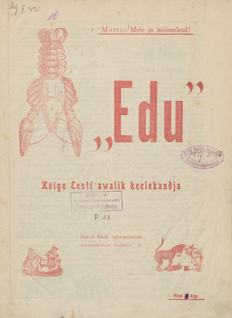 Edu : kõige Eesti awalik keelekandja : [satiirileht] ; 1906