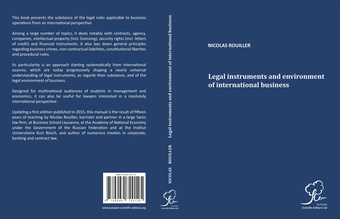 Legal instruments and environment of international business 