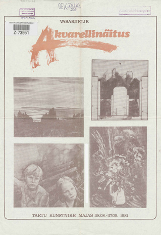 Vabariiklik akvarellinäitus : näituse kataloog, 28. augustil - 27. septembril 1981 
