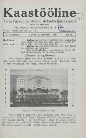 Kaastööline : Tartu Ühisabi Informatsioonileht ; 10 1930-10-01