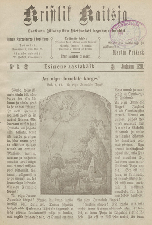 Kristlik Kaitsja : Eesti metodistide häälekandja ; 8 1920-12