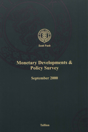 Monetary developments & policy survey ; 2000-09