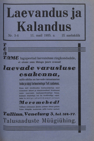 Laevandus ja Kalandus ; 3/4 1935-05-11