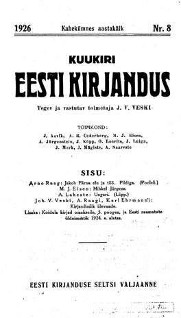 Eesti Kirjandus ; 8 1926