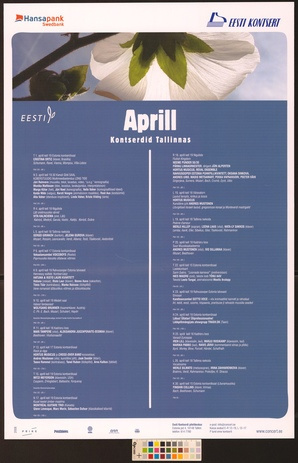 Aprill : kontserdid Tallinnas 
