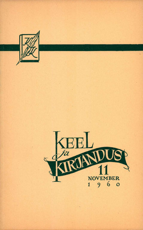 Keel ja Kirjandus ; 11 1960-11