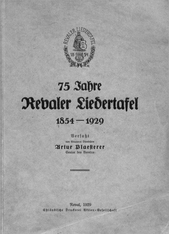 75 Jahre Revaler Liedertafel : 1854-1929