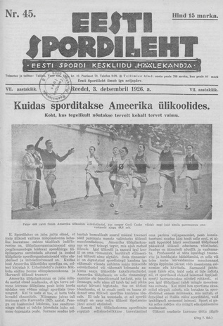 Eesti Spordileht ; 45 1926-12-03