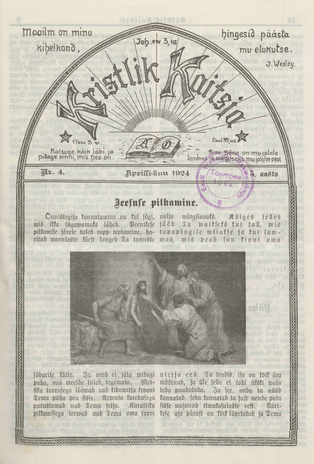 Kristlik Kaitsja : Eesti metodistide häälekandja ; 4 1924-04
