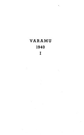 Varamu ; sisukord 1940