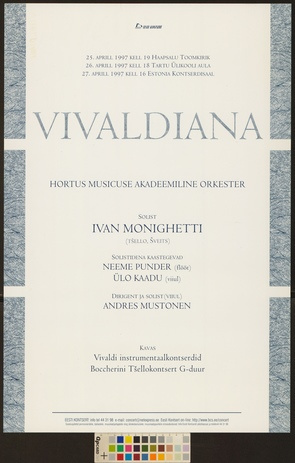 Vivaldiana : Hortus Musicuse akadeemiline orkester 