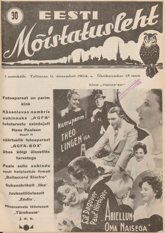 Eesti Mõistatusleht ; 30 1934-12-11