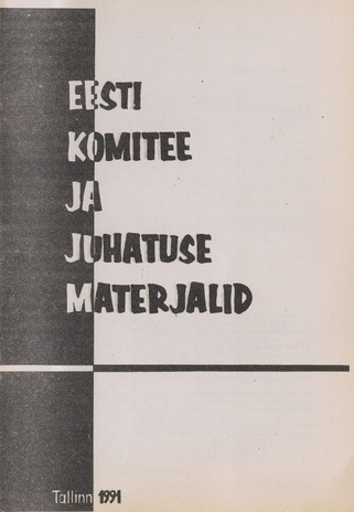 Eesti Komitee ja juhatuse materjalid