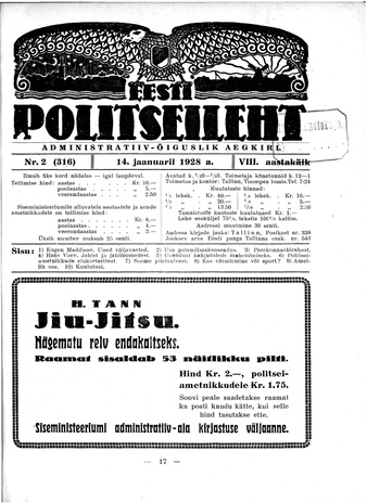 Eesti Politseileht ; 2 1928