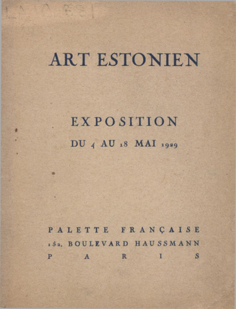 Art estonien : exposition : [catalogue] 