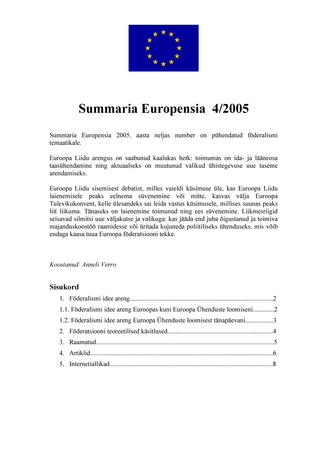 Summaria Europensia : [referaatväljaanne] ; 4 2005