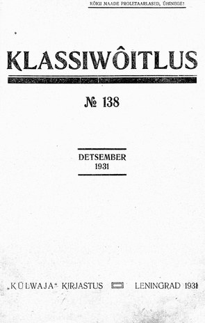 Klassivõitlus ; 138 1931-12