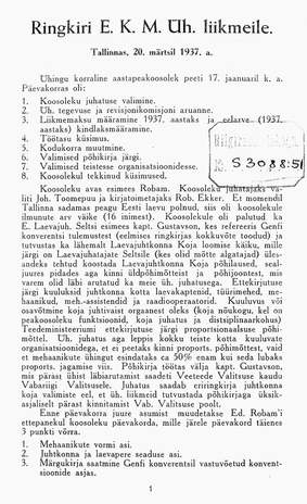 E.K. Meh. Ühingu ringkiri ; 1937-03-20