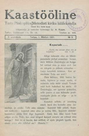 Kaastööline : Tartu Ühisabi Informatsioonileht ; 3 1931-03-01