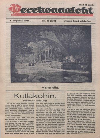 Perekonnaleht : mitmesuguse sisuga ajaviiteajakiri ; 31 (190) 1934-08-01