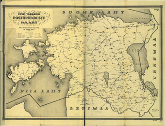 Eesti Vabariigi postiühenduste kaart : 15. juuni 1926 a.