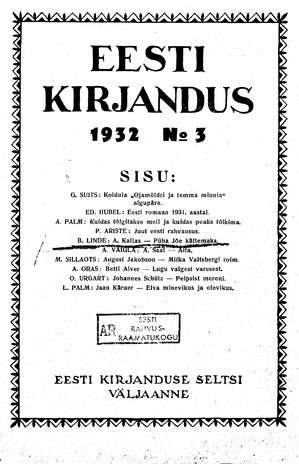 Eesti Kirjandus ; 3 1932