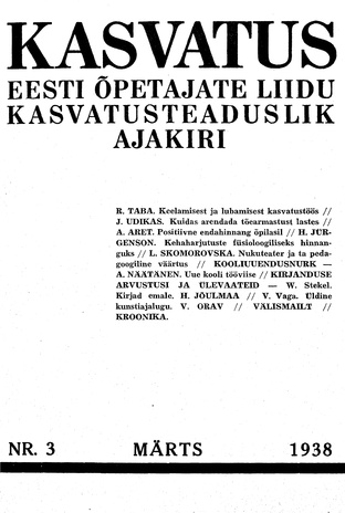 Kasvatus ; 3 1938-03