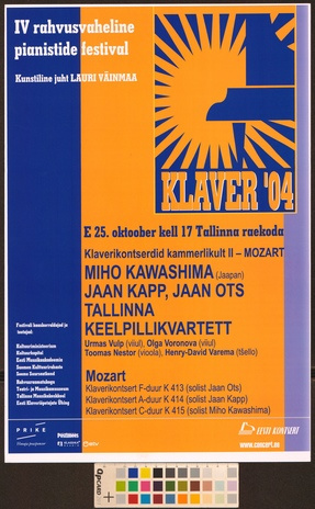 Klaver '04 : IV rahvusvaheline pianistide festival 